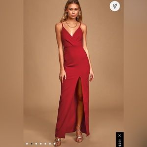 NWT Red Lace Sleeveless Maxi Dress